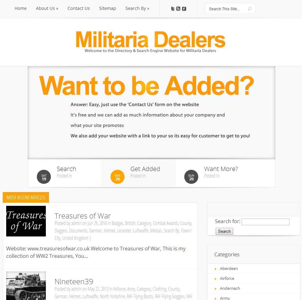 Militaria Search Engine
